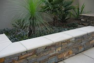 Feature Stone on retaining wall