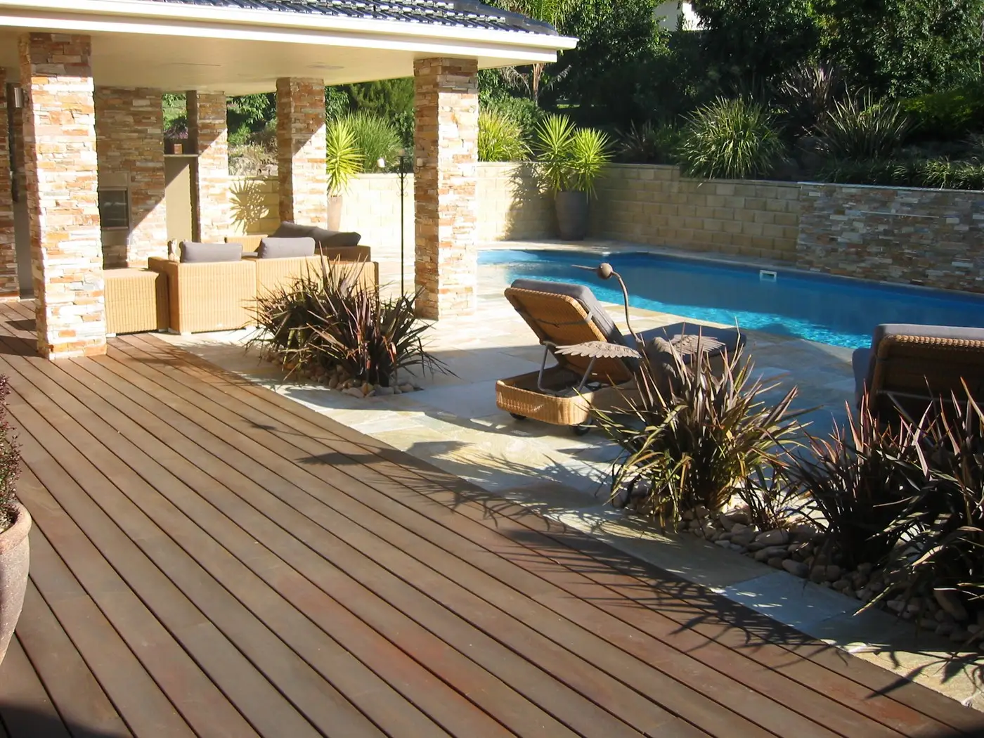 View accross deck to Cabana