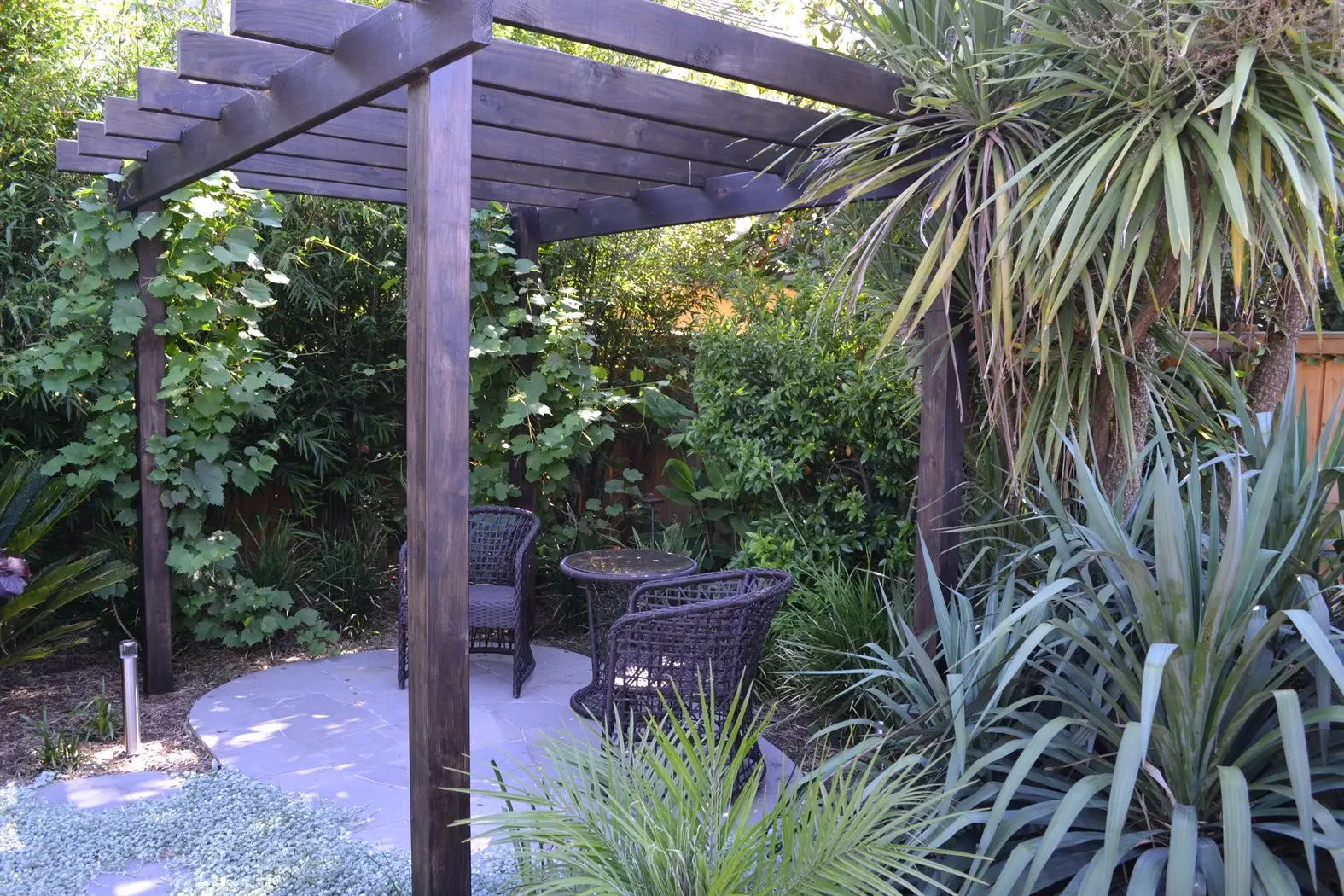 View of Pergola and Seating Area