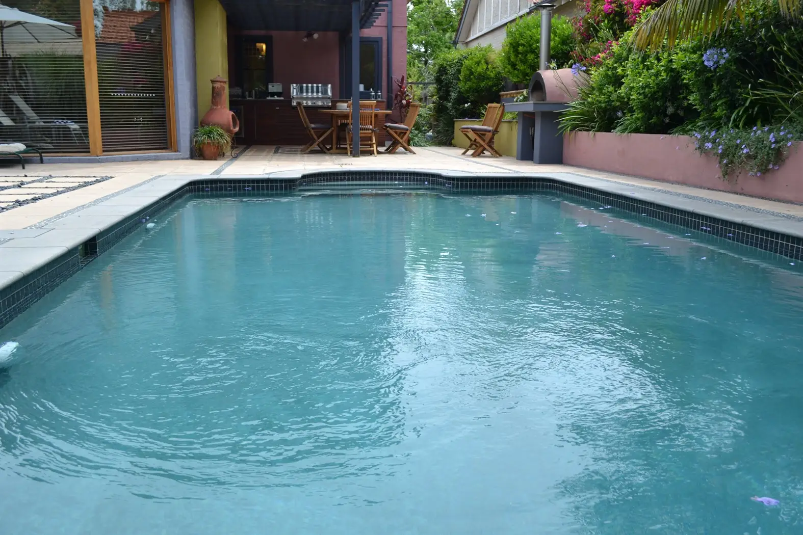 View across pool